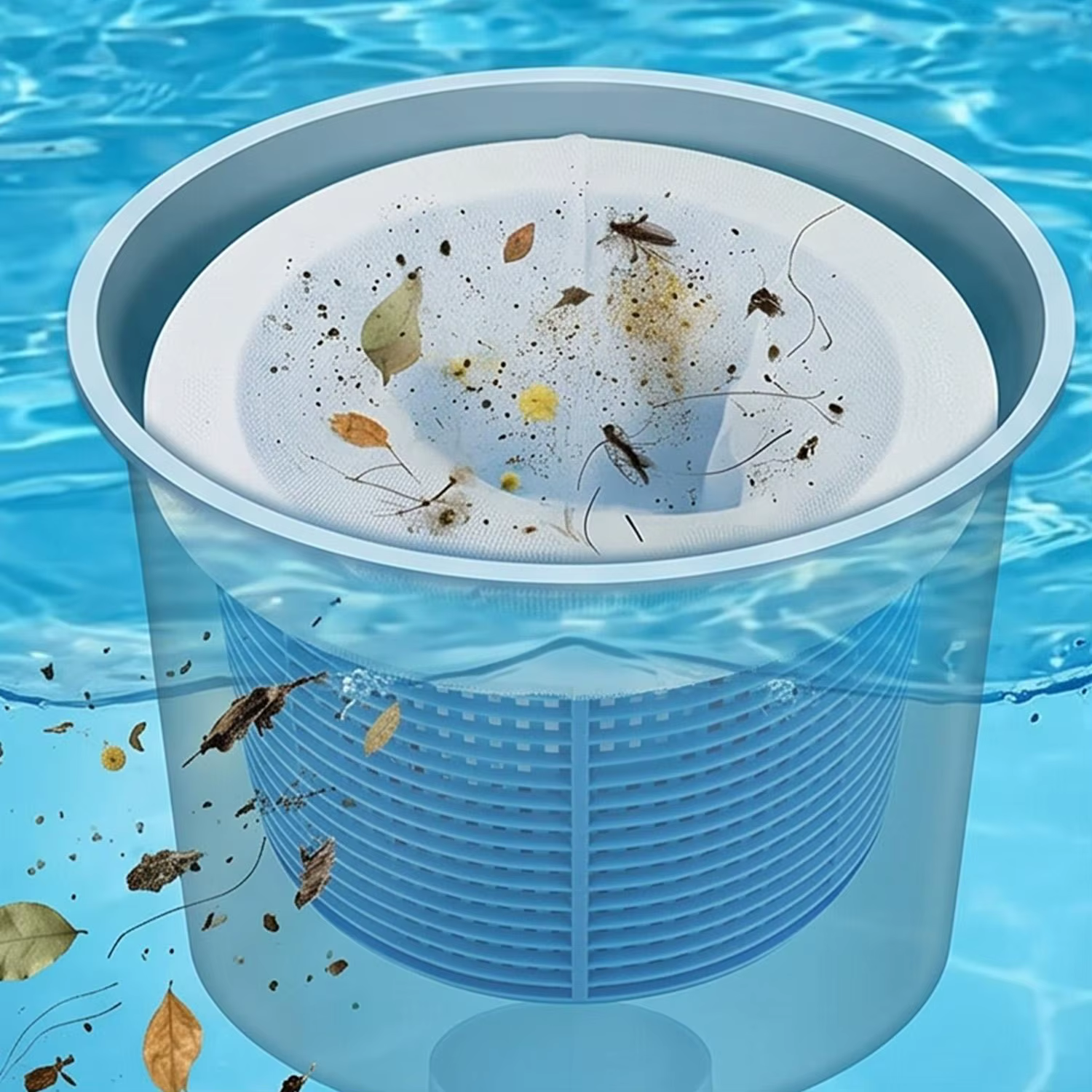 Chaussettes filtrantes réutilisables pour skimmer de piscine