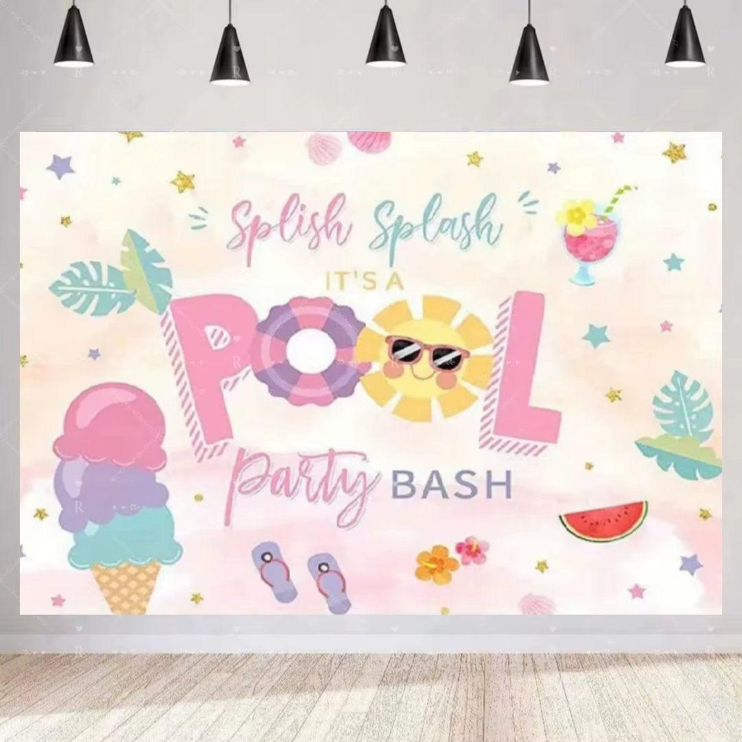 Décorations de fête d'anniversaire sur le thème de la piscine pour l'été