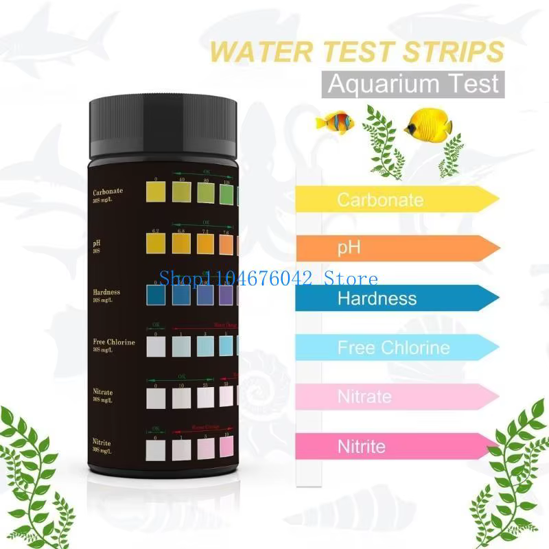 50 bandelettes de test d'eau 6-en-1 pour piscine et baignoire