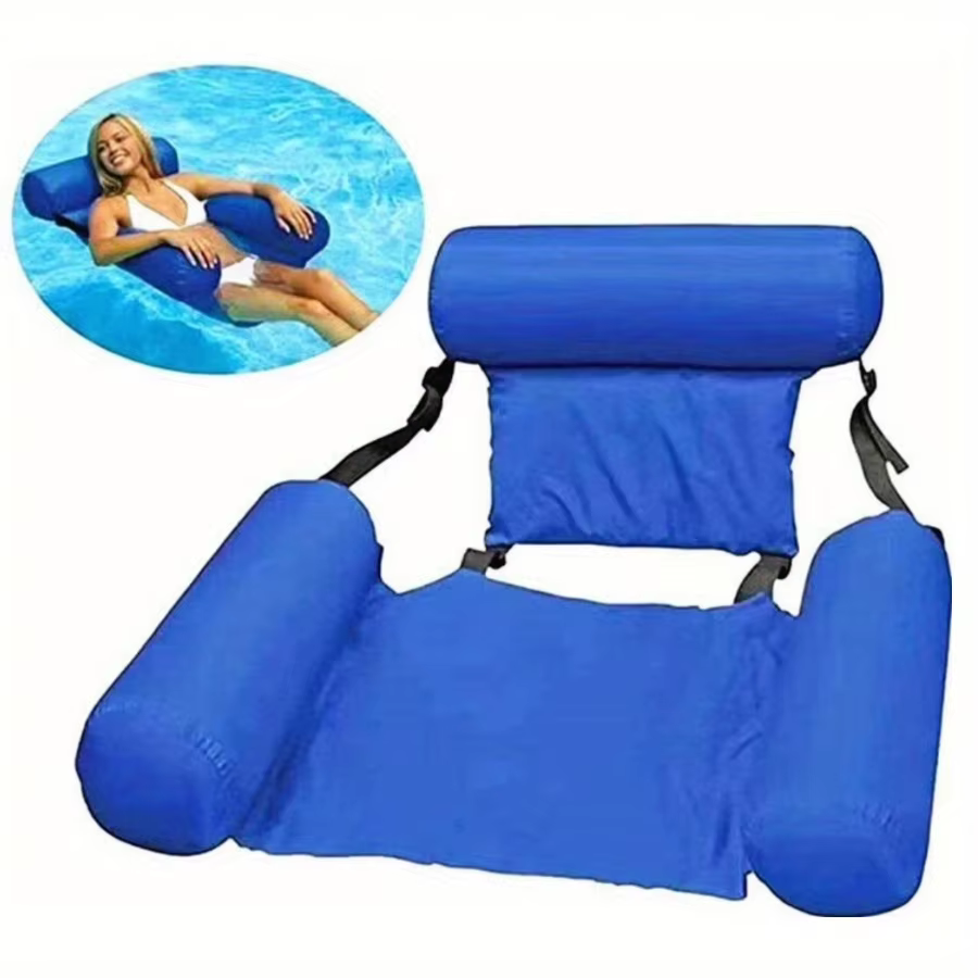 Chaise longue gonflable de luxe en PVC durable - Canapé-lit flottant pliable et portable pour piscine