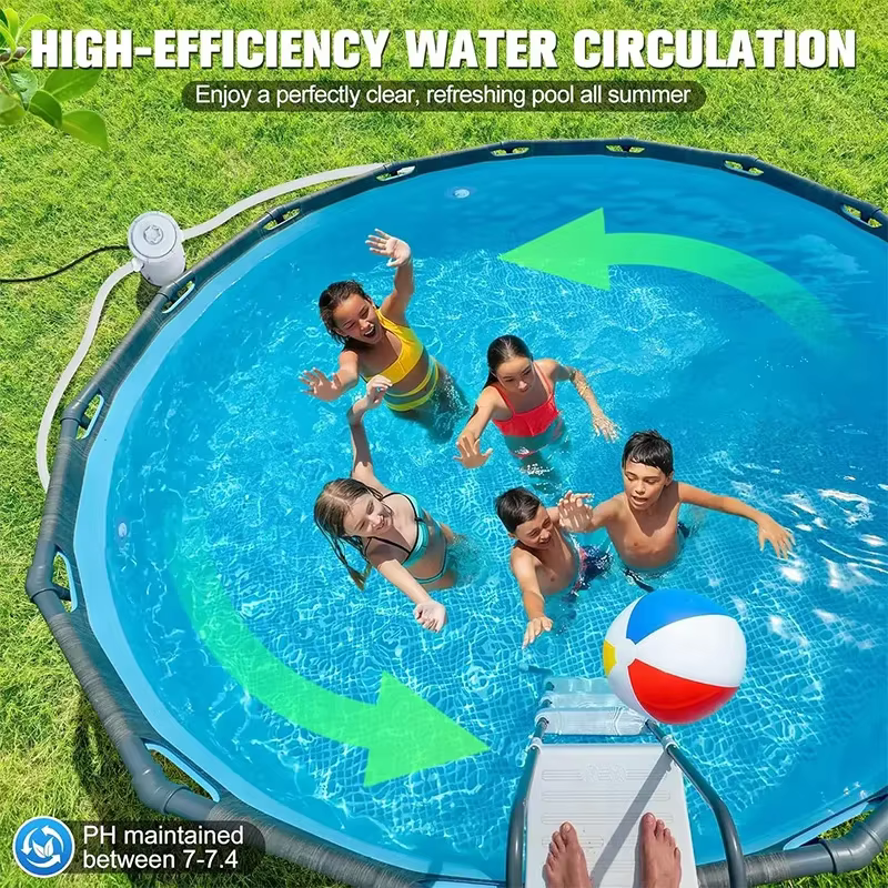 Pompe de circulation pour piscine de 300 gallons, système de filtration complet avec filtre à tuyau pour piscine gonflable hors sol