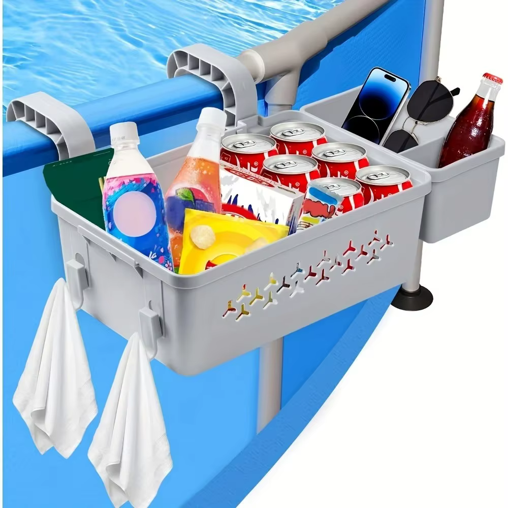 Mir de rangement pour piscine avec porte-gobelet