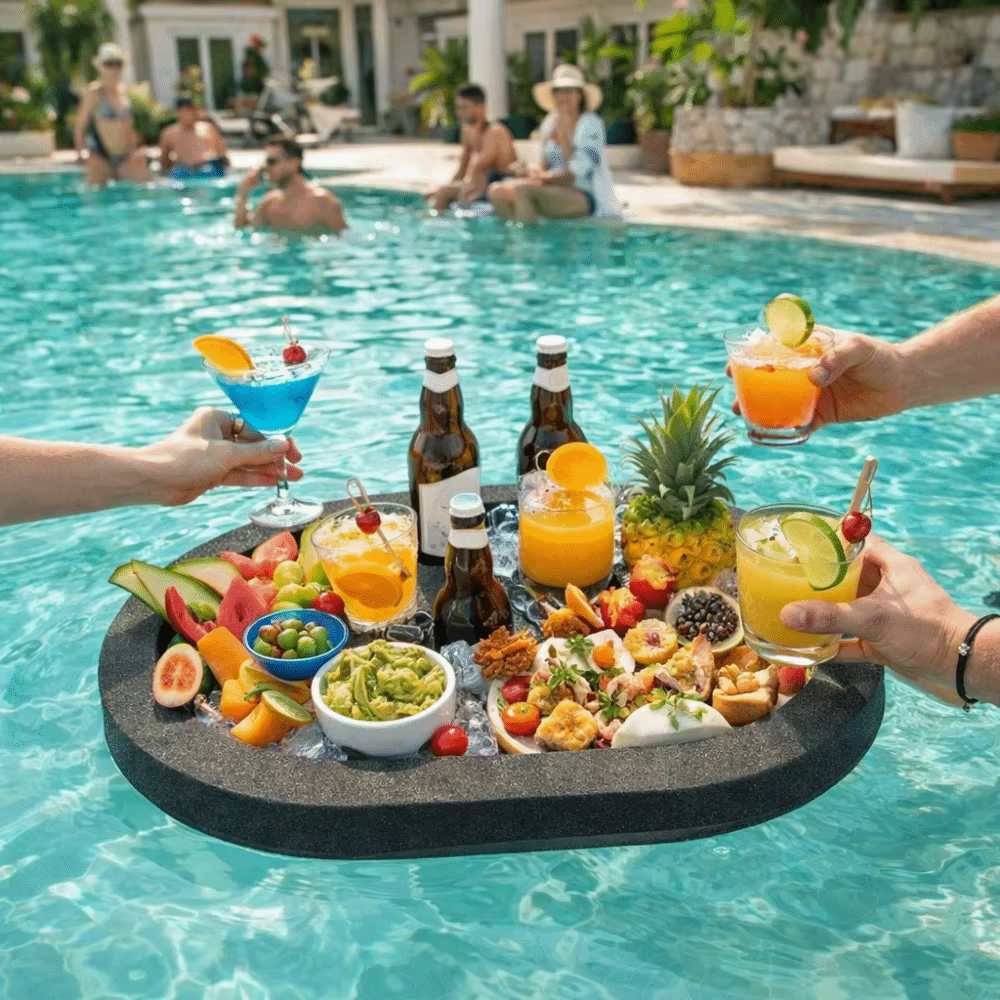 Plateau flottant multifonctionnel créatif pour piscine