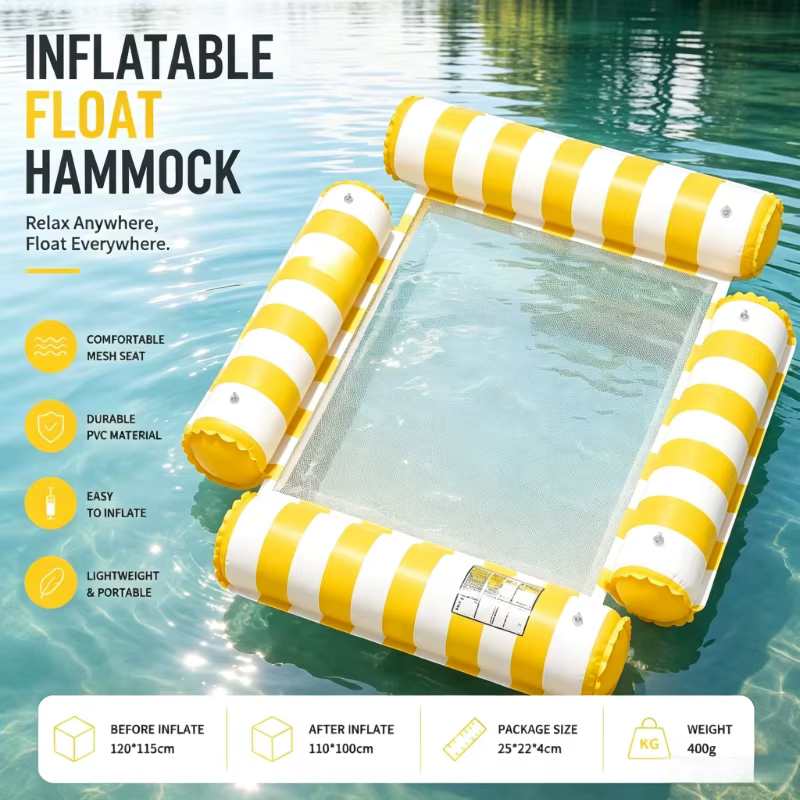 Hamac flottant gonflable d'été compact pour piscine