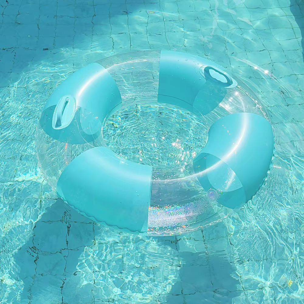 Bouée de piscine rétro à rayures