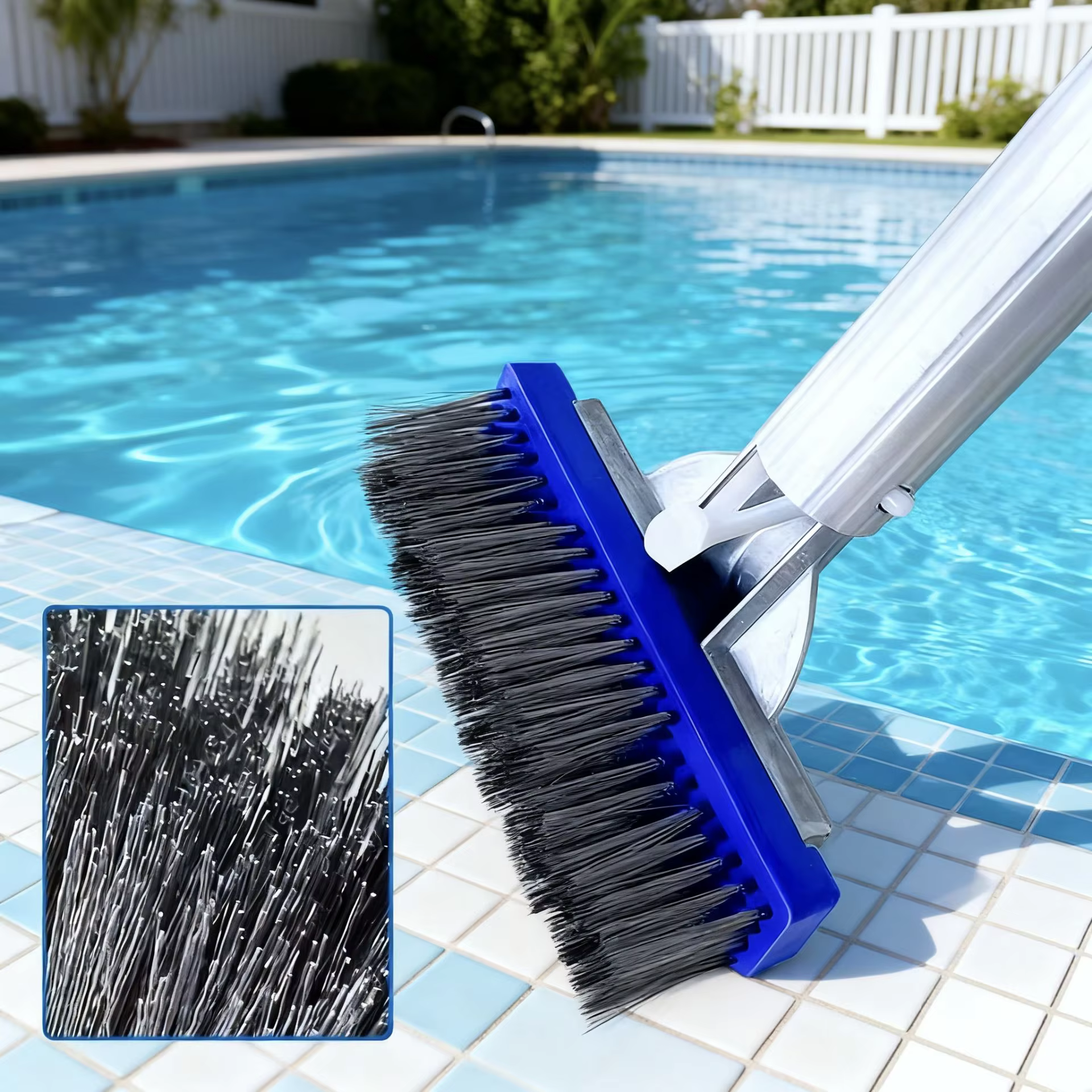Brosse en acier pour piscine de 5 pouces