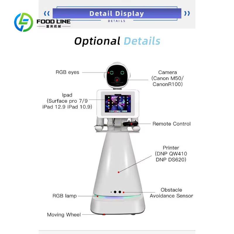 Robot photo interactif automatique humanoïde blanc personnalisé pour les mariages, les fêtes et les événements commerciaux