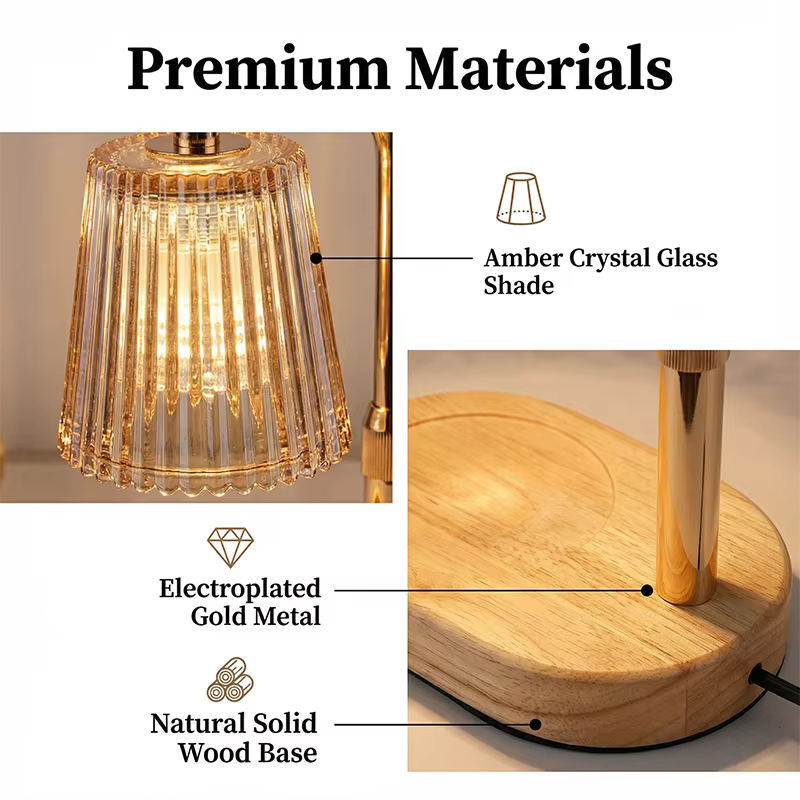 Lampe chauffe-bougie 50W avec minuterie, lampe chauffe-bougie à intensité variable, chauffe-bougie en verre, lumière de bougie réglable, décoration d'intérieur confortable pour la chambre à coucher