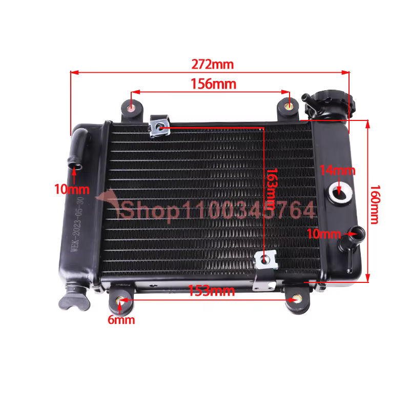 Refroidisseur d'Eau de Refroidissement de Moto, Accessoires Précieux pour Façades de Moto 4x4 RL UTV D343, Pièces de Vélo 150cc 200cc 250cc
