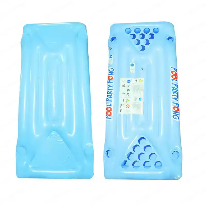 Table flottante gonflable pour beer pong – Tapis flottant pour boissons de piscine avec porte-gobelets et bac à glace pour divertissement aquatique