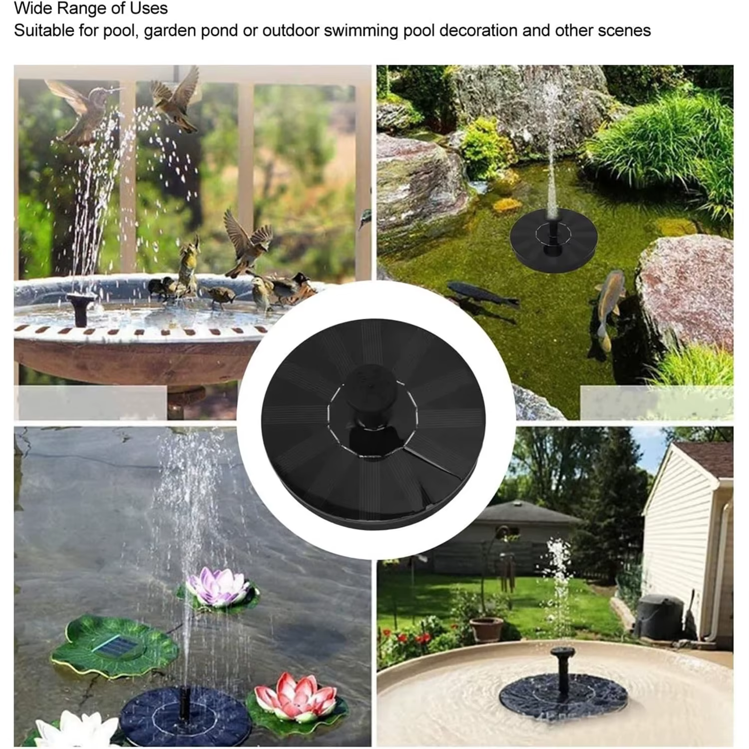 Fontaine solaire pour piscine extérieure