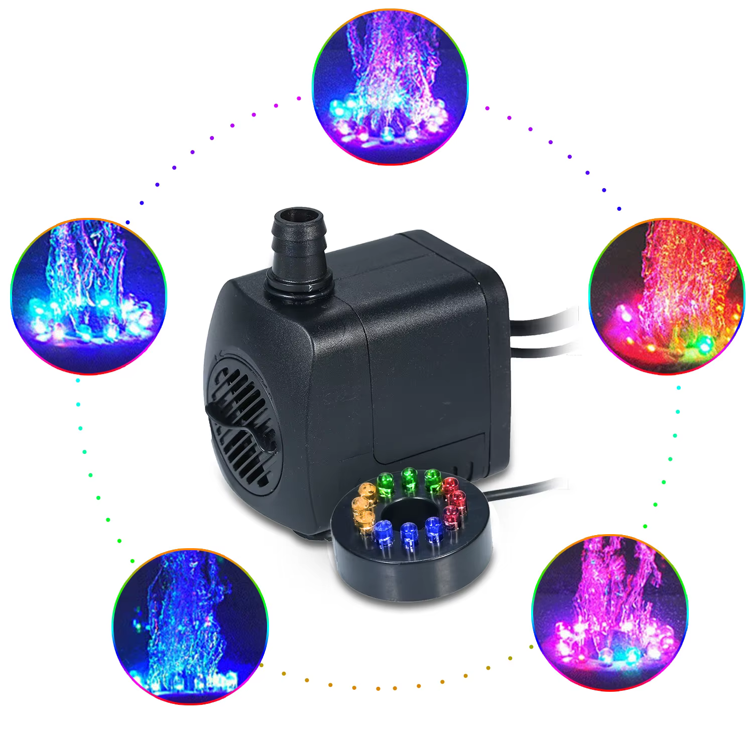 Pompe Submersible à lumière LED 800L/H
