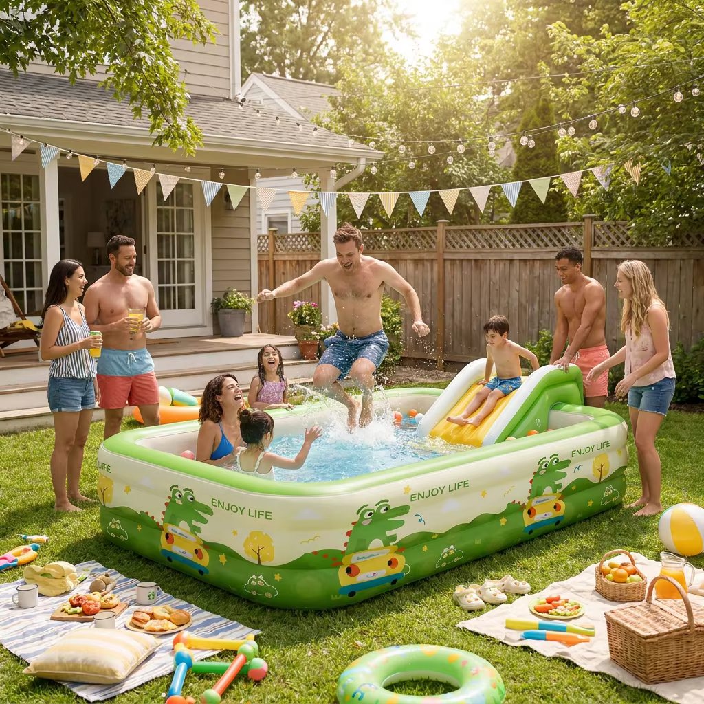 Piscine gonflable familiale pour 1 à 8 personnes, grande taille, pour adultes, enfants, bébés, été, extérieur, intérieur, bain, jeux aquatiques, portable