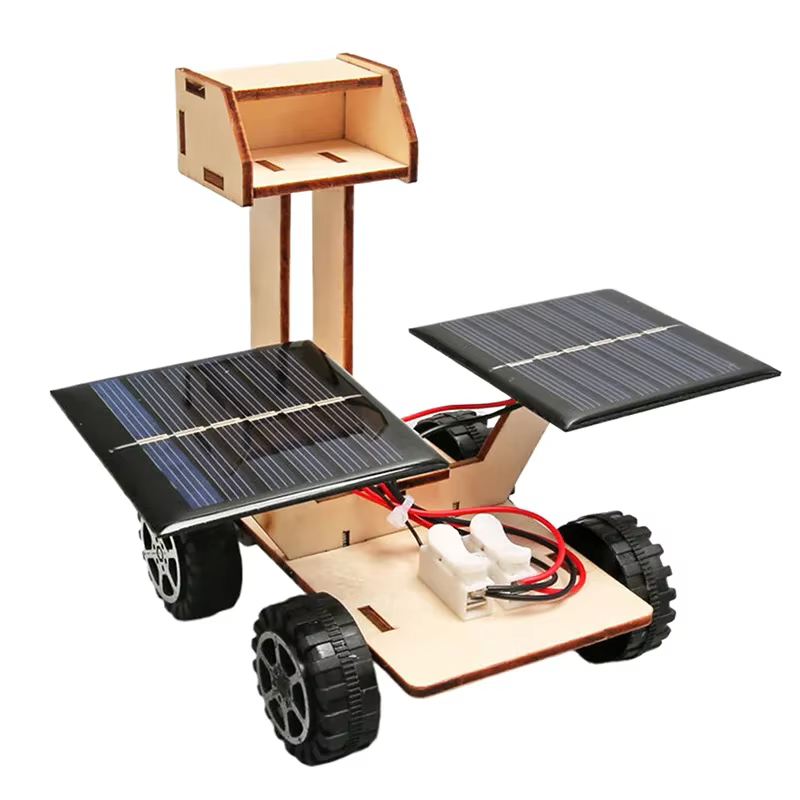 Modèle Mars Rover à énergie solaire fait à la main, jouet créatif, outil d'enseignement en bois pour enfants, technologie, petit fabricant, jouet Puzzle