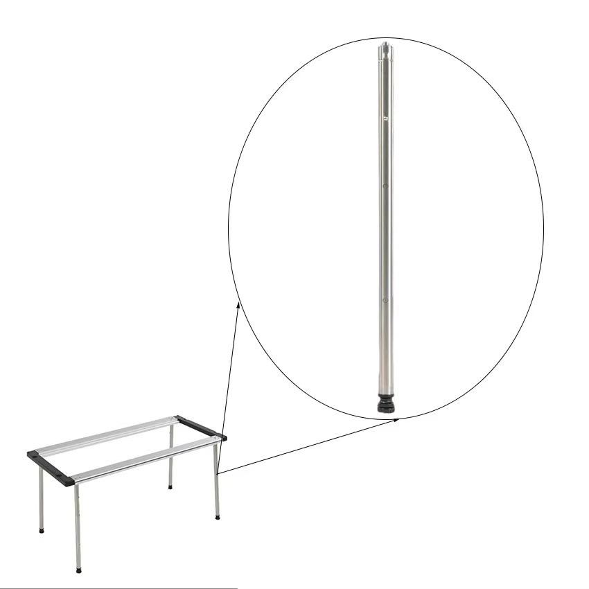 Pieds de Table IGT en Acier Inoxydable, Portables, Extensibles Librement, Durables, Naturels, Accessoires d'Outils de Randonnée, Camping en Plein Air