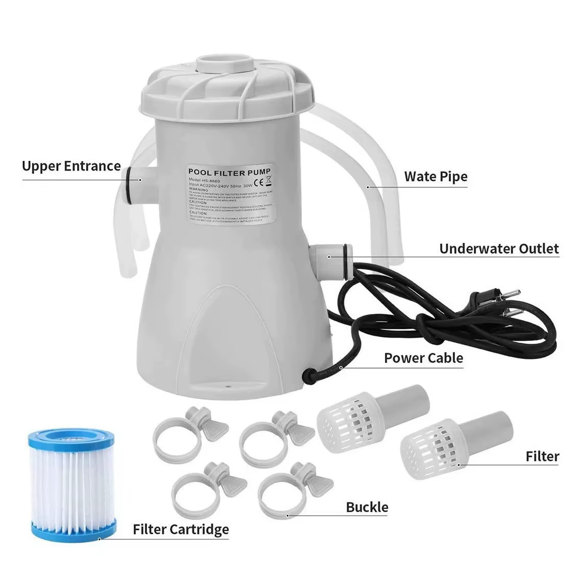 300 530 800 gal piscine circulation filtre à eau pompe hors sol électrique