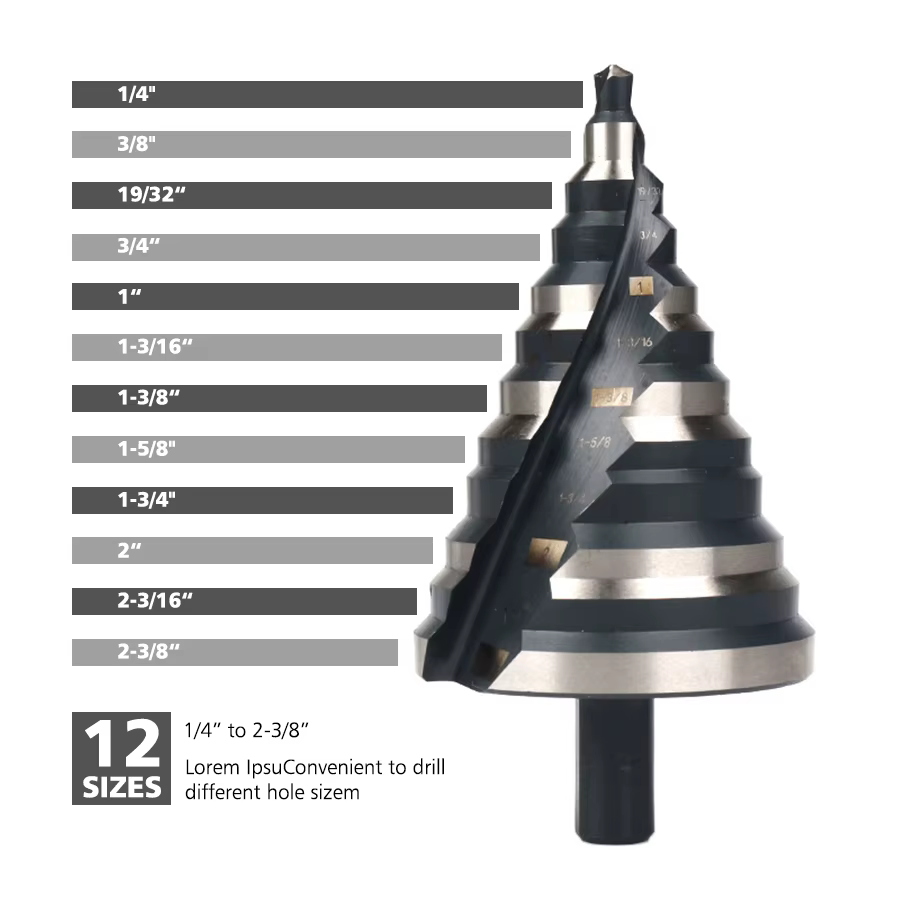 Foret à taraudage robuste avec rainure spirale, adapté pour percer des trous dans l'acier inoxydable, le cuivre, l'aluminium, le bois et le plastique