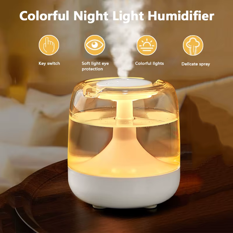 Humidificateur d'air Portable de 650ML, huile essentielle, diffuseur d'arôme de chambre à coucher avec veilleuses colorées, humidificateur USB
