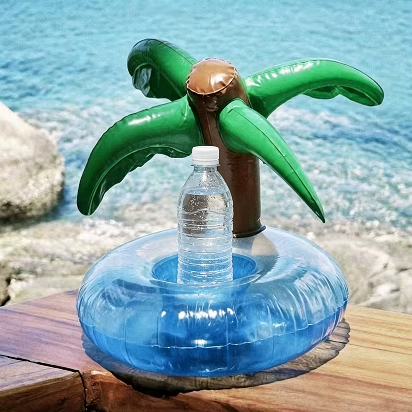Porte-gobelet flottant gonflable en forme de palmier, flotteur pour boissons, pour piscine, plage, fête d'été, jouet aquatique d'extérieur