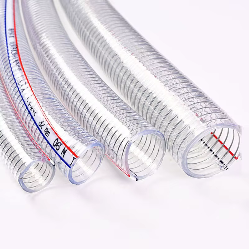 Tuyau en fil d'acier Transparent PVC ID 10mm 13mm 16mm 19mm22mm 25mm pompe à eau Tube Flexible