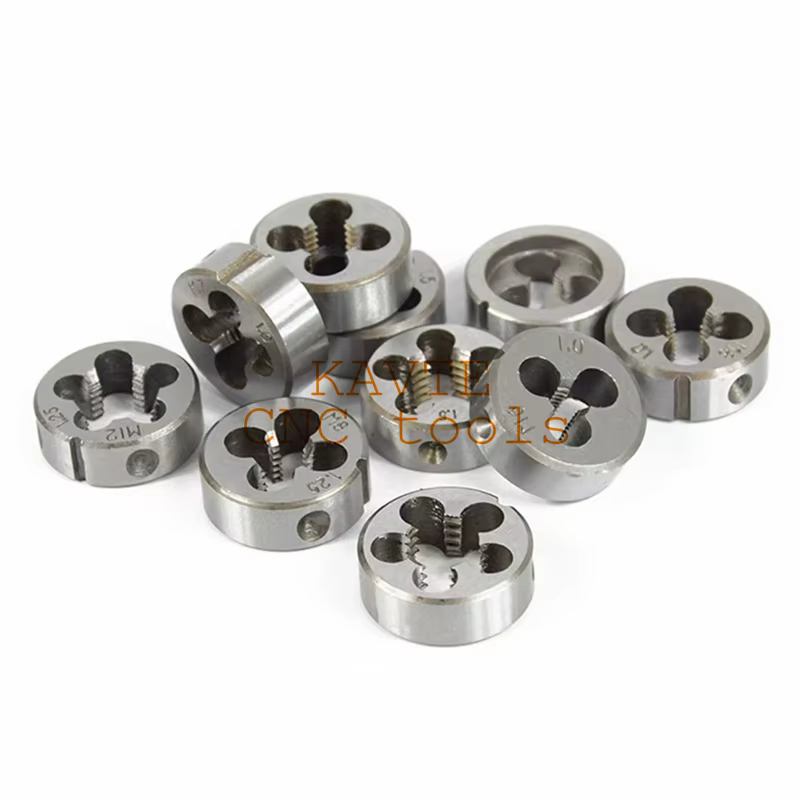 Matrice ronde dure en acier allié, filetage métrique, main droite, M2 M2.5 M3 M4 M5 M6 M7 M8 M9 M10 M12 M14 M15 M16, 1 pièce
