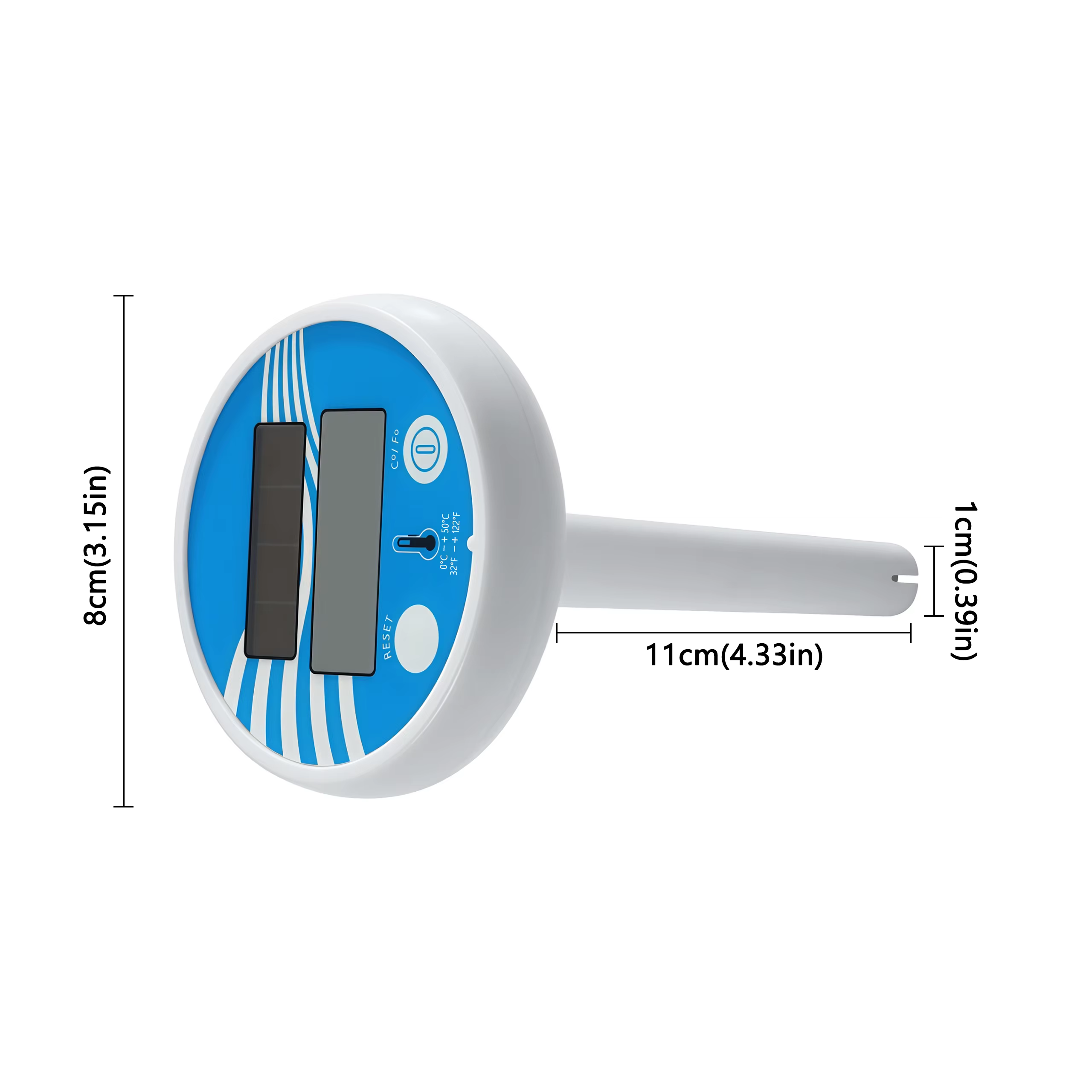 Thermomètre solaire étanche pour piscine