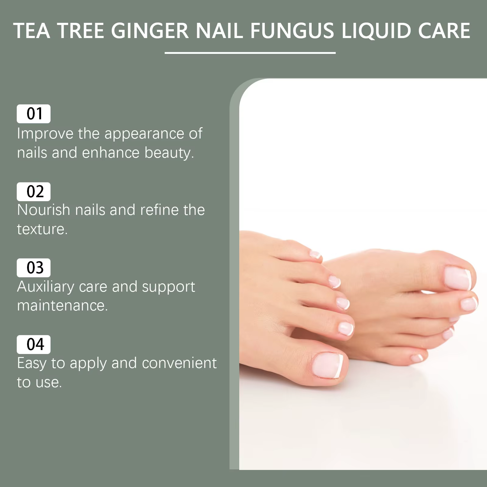 Solution de soin des ongles au gingembre et à l'arbre à thé 30/60 ml – Réparation et entretien de la santé des ongles, correction des décolorations et épaississement des ongles des mains et des pieds