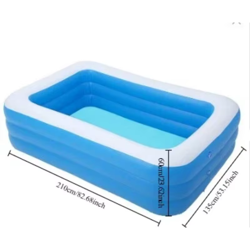 Piscine gonflable bleue et blanche pour adultes – Grande
