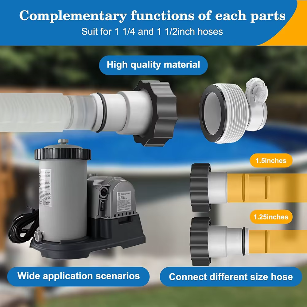 Adaptateur de tuyau de piscine pour pompe Intex Hayward