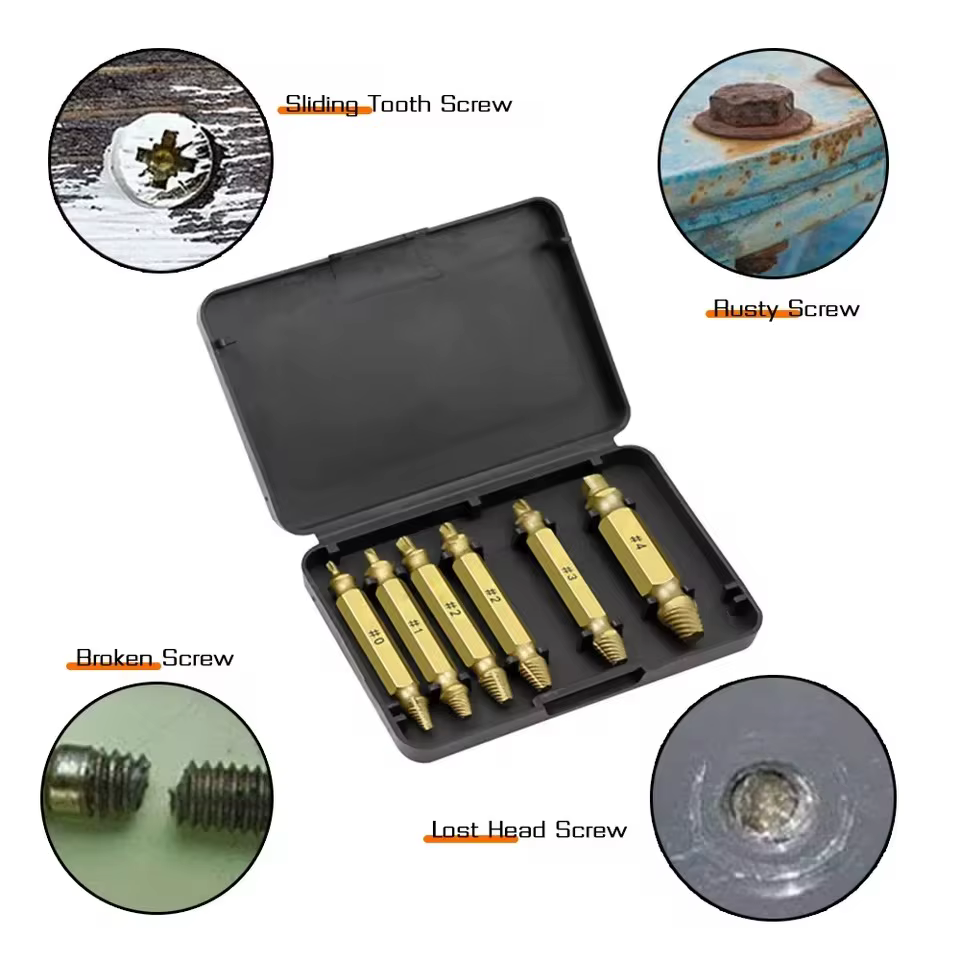 Jeu d'extracteur de vis endommagé, foret HSS, dissolvant cassé dénudé, petit Kit de retrait facile et rapide, outils électriques de démolition faciles