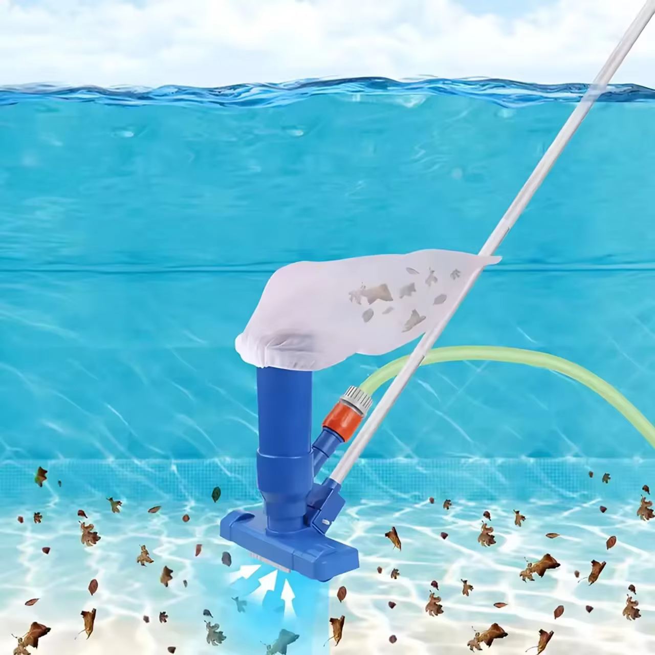 Tête d'aspirateur de piscine avec sac de brosse