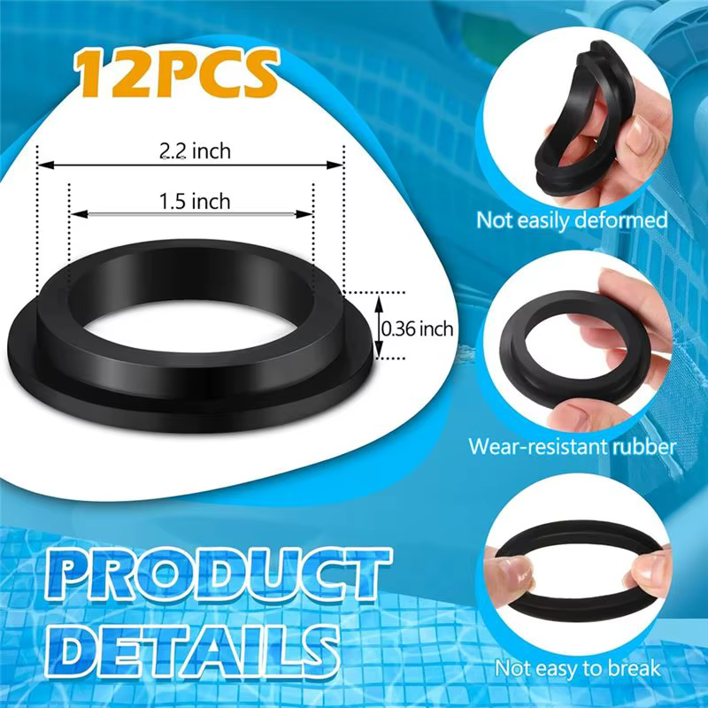 12 Pcs 11412 Joint torique en forme de L pour piscine