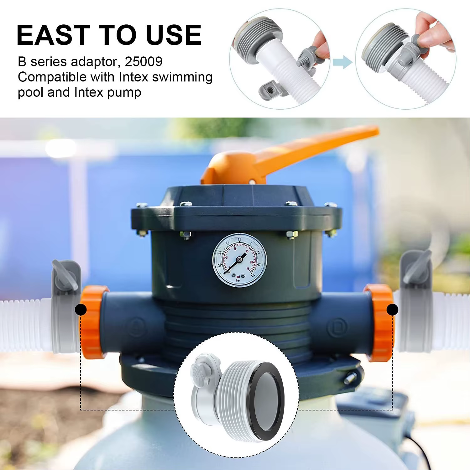 Adaptateur de tuyau de piscine pour pompe à sable