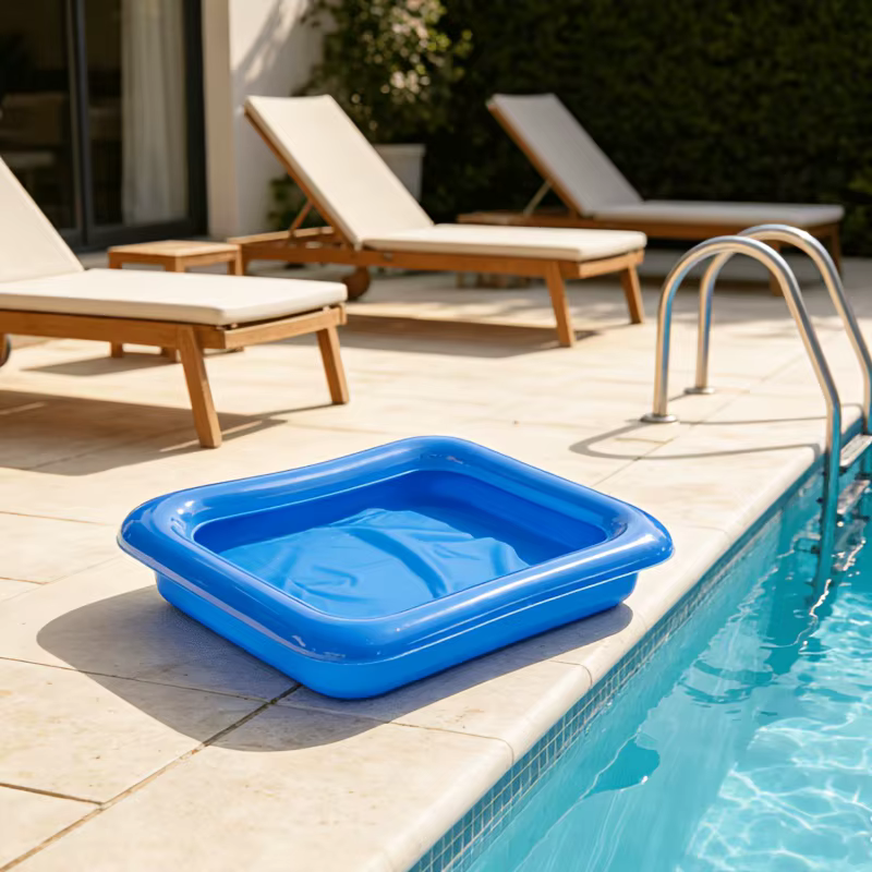 Bassin de nettoyage de piscine portable et pliable – Préparation avant la baignade