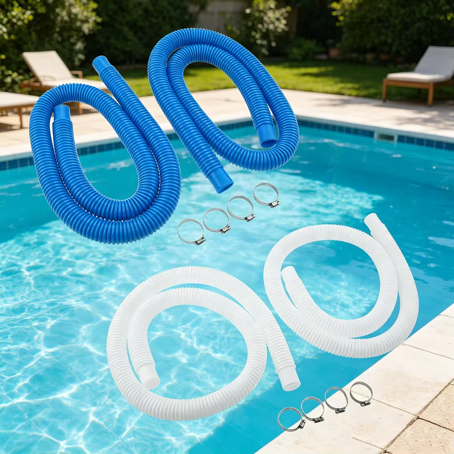 Tuyau de pompe de filtration de piscine de 59 pouces + pinces en acier de 1