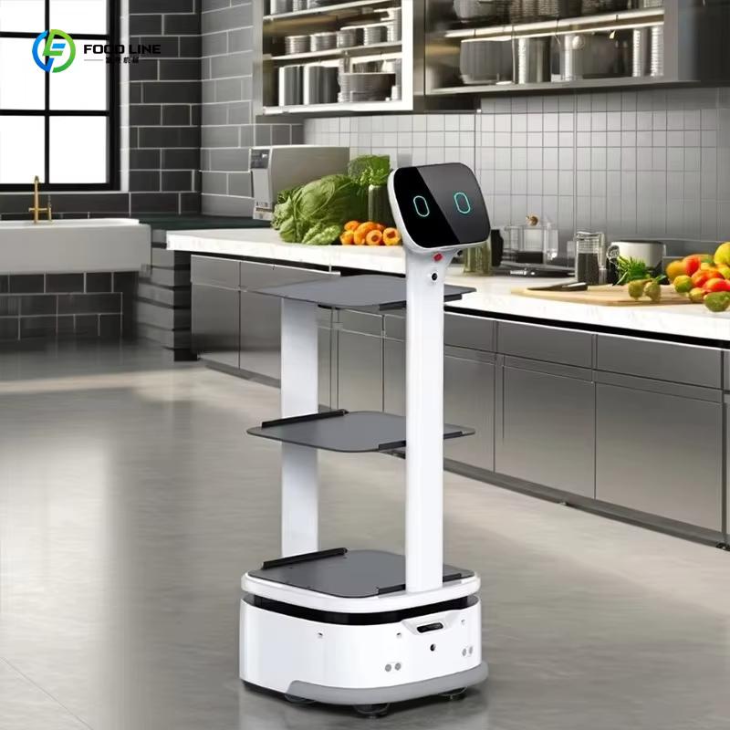 Robot de livraison de nourriture intelligent avec système de charge automatique intégré, robot serveur pour restaurant