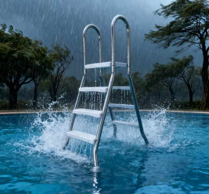 Échelle de piscine double corps en acier inoxydable