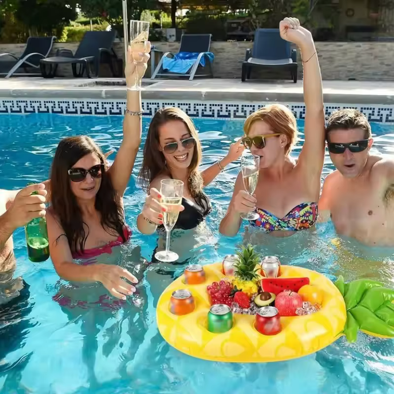 Porte-boissons gonflable flottant pour piscine