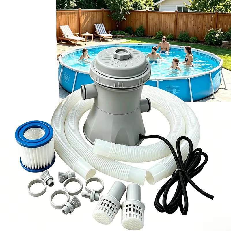 Pompe de filtration pour piscine hors sol, débit de 300 gallons, cartouche de pompe de piscine, pompe de filtration pour piscines, filtration haute efficacité pour nettoyer les débris