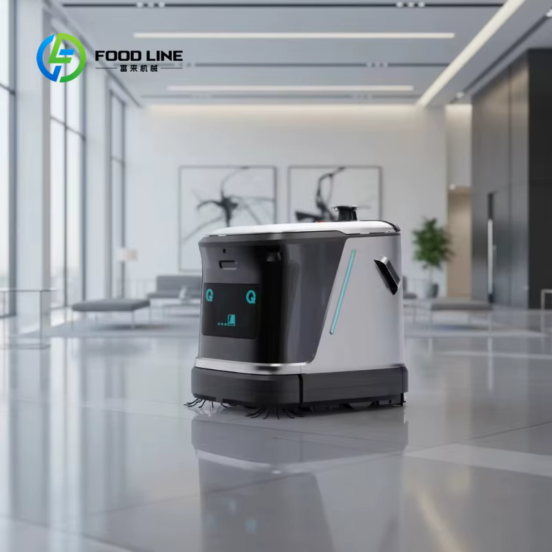Robot de nettoyage personnalisé avec grand réservoir d'eau, large largeur de travail, lavage à l'eau froide pour sols et vitres, nettoyage multi-surfaces.