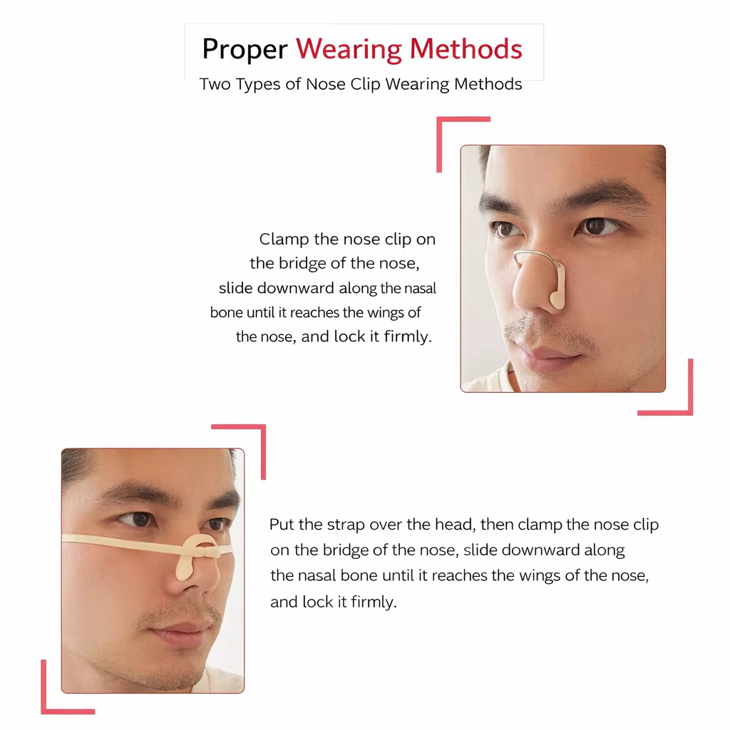 Clip nasal de natation, clip nasal de natation en silicone haut de gamme, antidérapant et anti-chute pour adultes, clip nasal d'entraînement anti-étouffement, unisexe