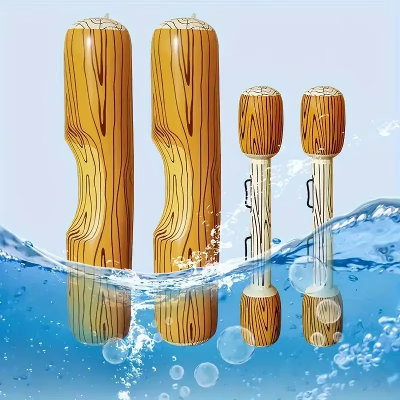 Ensemble de bâtons gonflables effet bois pour bataille aquatique