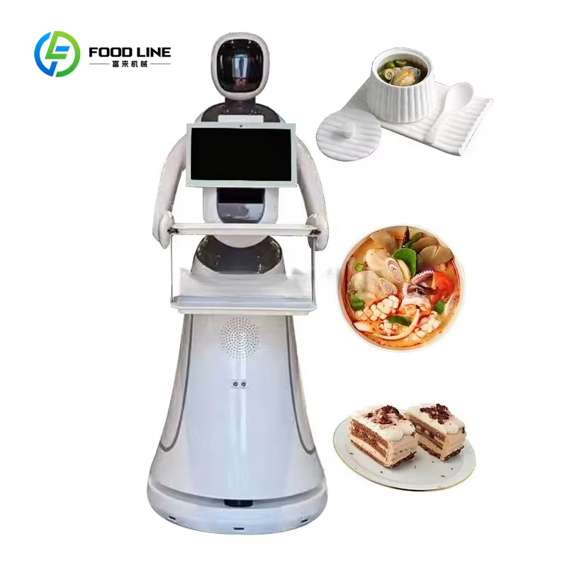 Robot humanoïde intelligent électrique commercial personnalisé / Robot de livraison de nourriture pour restaurant