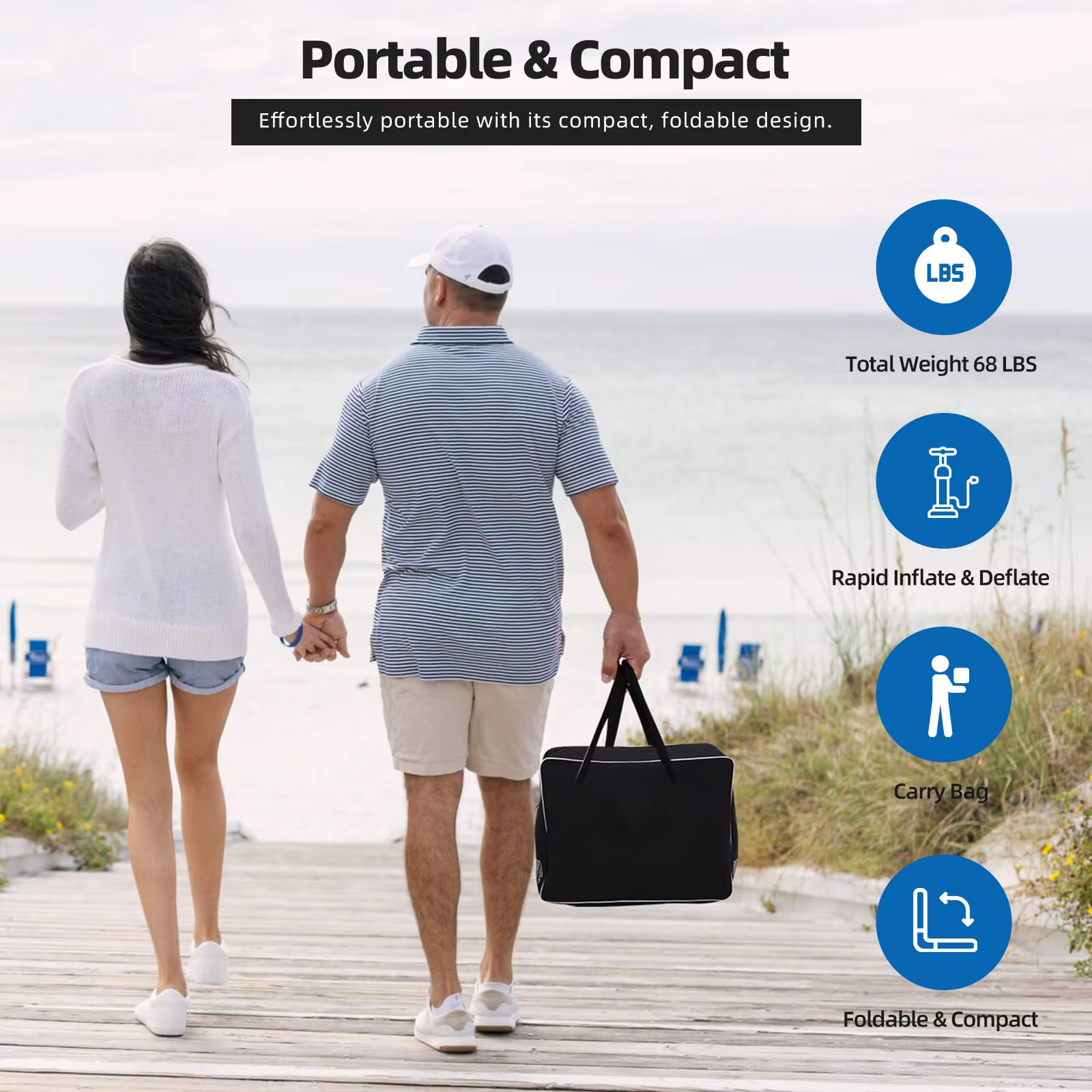 Dock flottant gonflable avec échelle