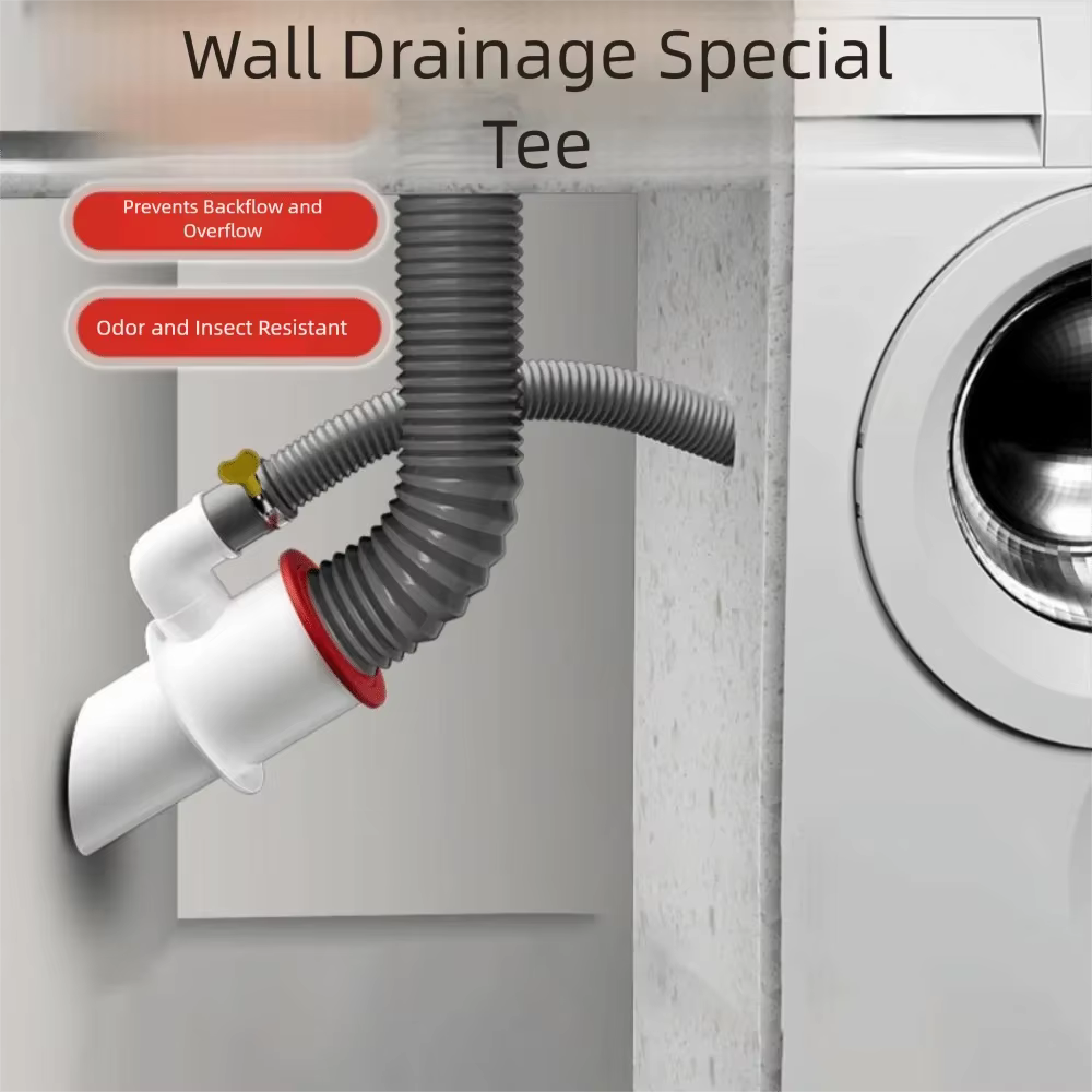 Joint de vidange de sol pour Machine à laver, connecteur de Drainage de tuyau à Double usage, adaptateur de tuyau de lave-vaisselle, outil de piège à broyeur à trois voies