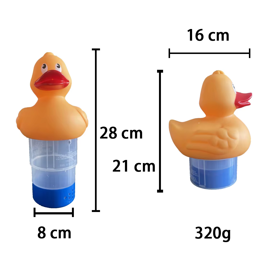Distributeur de chlore flottant pour piscine (canard jaune)