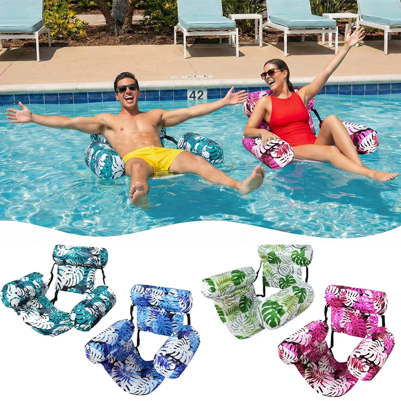 Piscine gonflable, chaise longue flottante pour adultes
