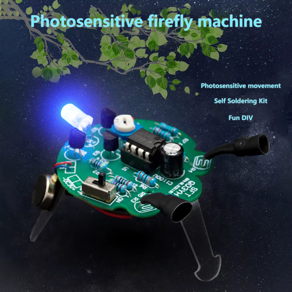 Robot luciole photosensible, bricolage, pièce adt, lampe respiratoire, mobile photosensible, pratique du soudage, outil d'entraînement
