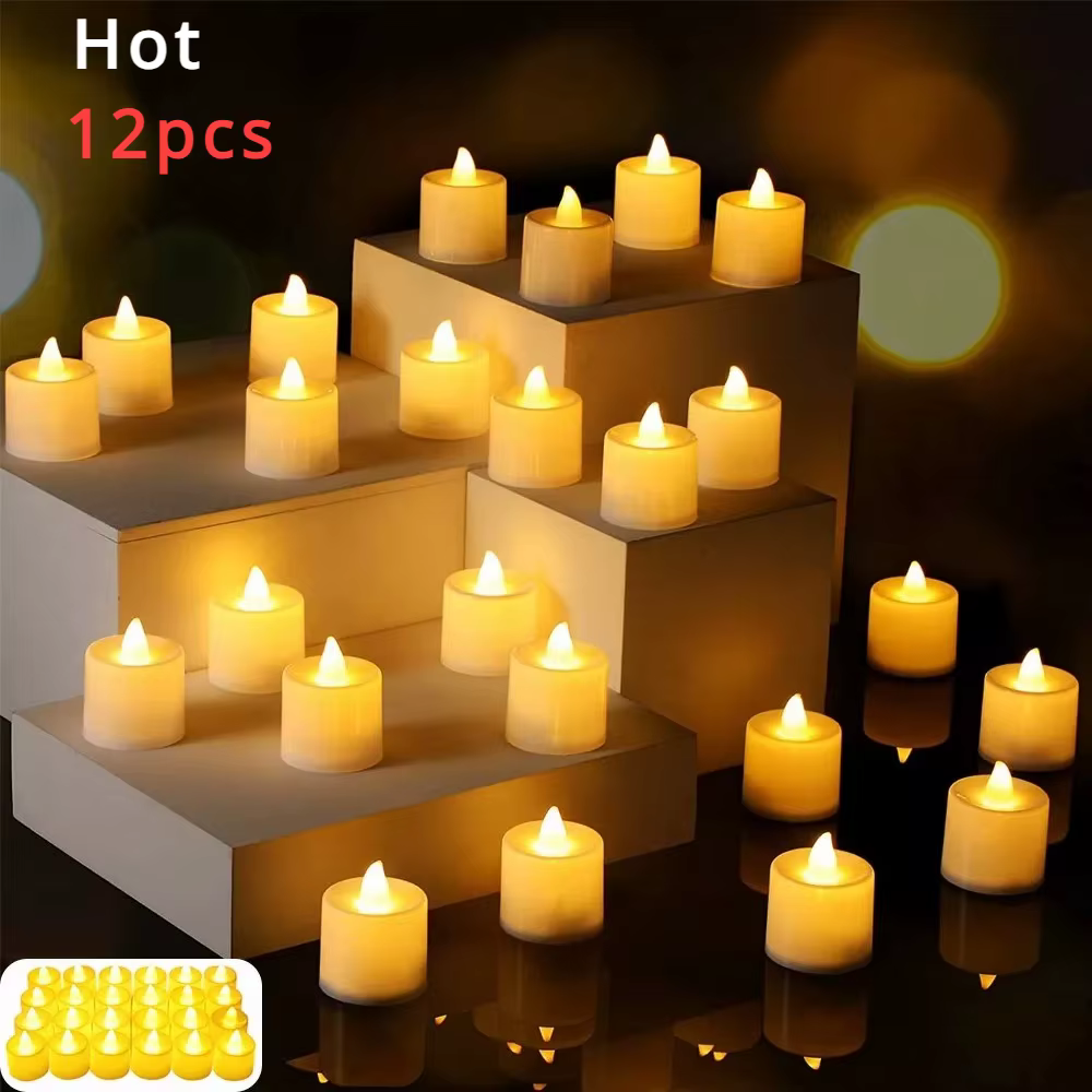 Bougie LED alimentée par batterie, fausse bougie à thé sans flamme, pour mariage, fête d'anniversaire, décoration de la maison, chandelier