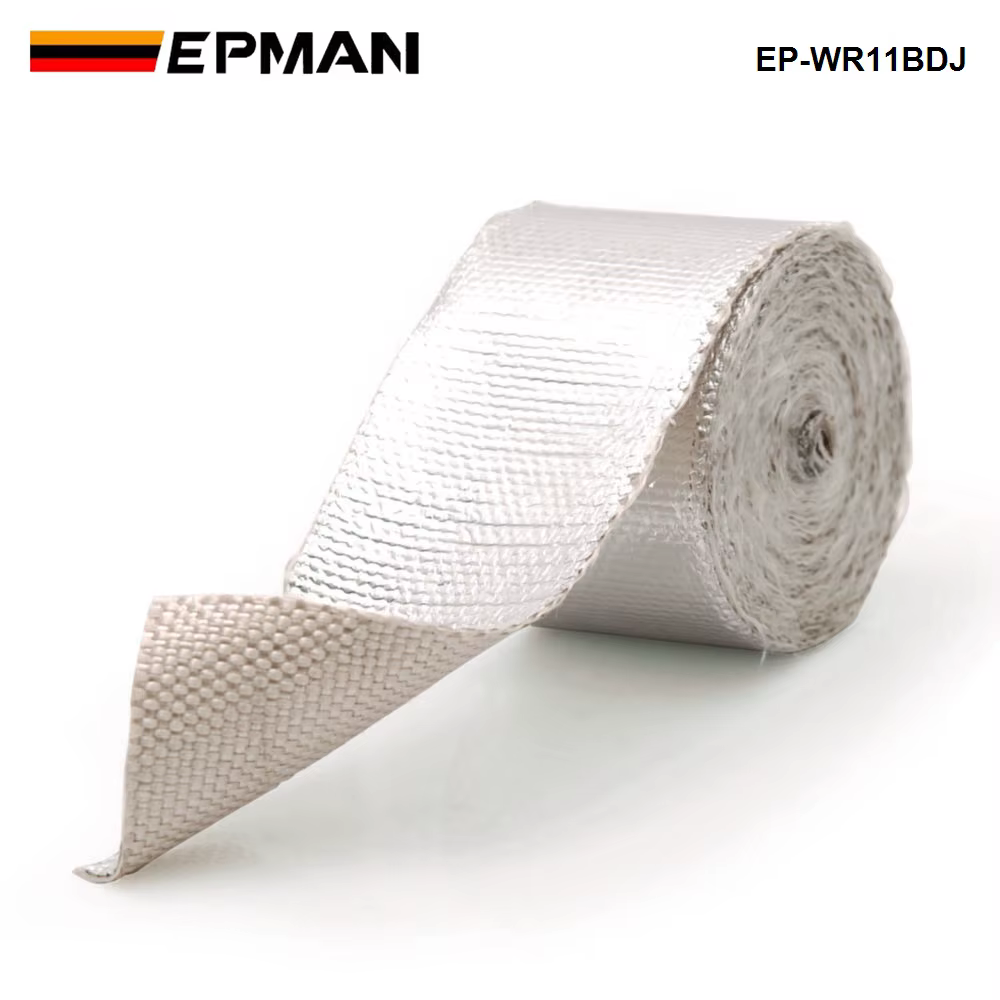Ruban isolant thermique réfléchissant en fibre de verre EPMAN 5M x 2 pouces, protection contre la chaleur et le bruit, isolation thermique pour tuyau d'admission EP-WR11BDJ